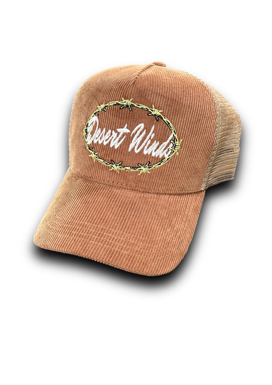 Barbed Corduroy Trucker Hat (Brown)
