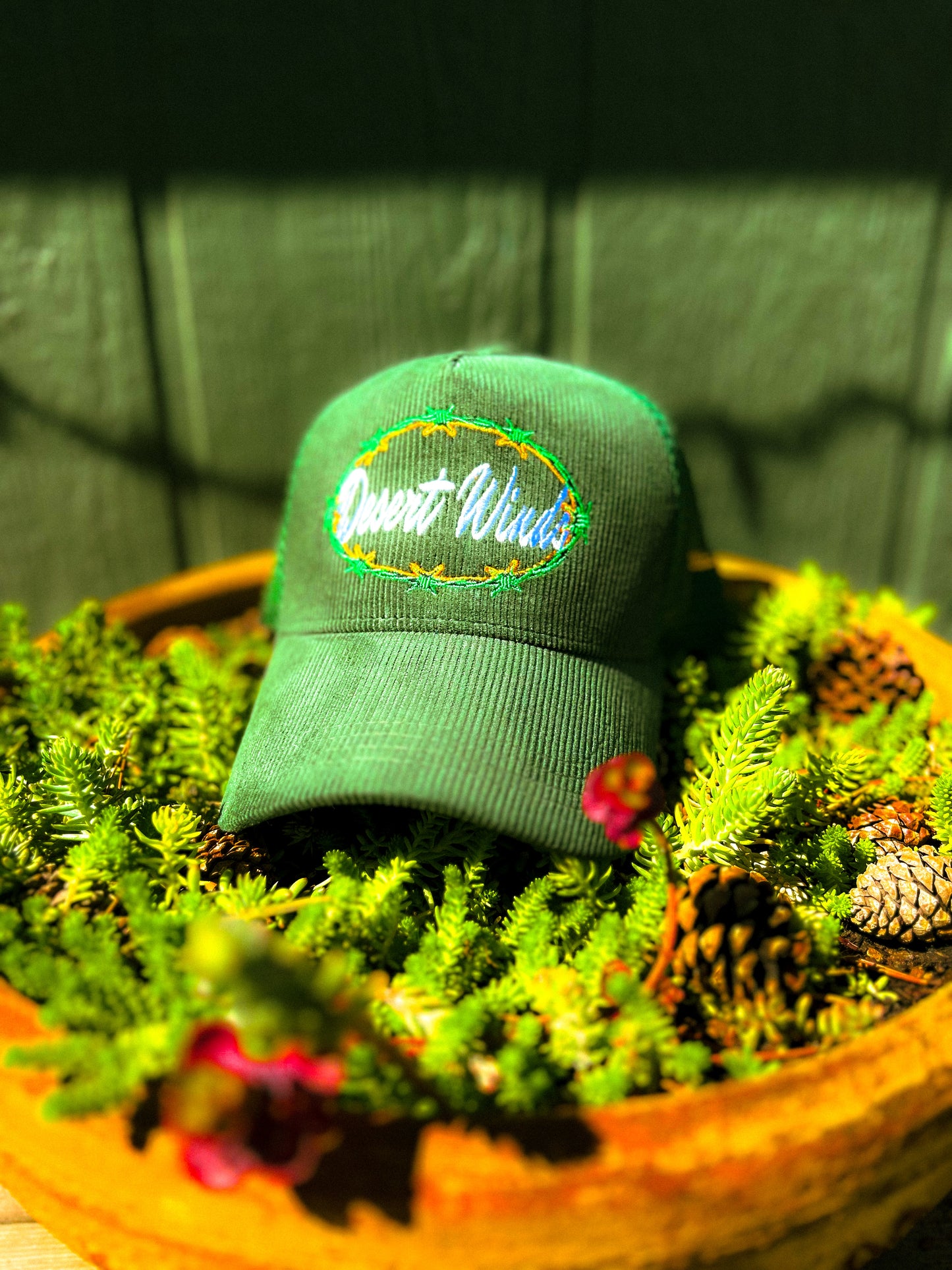 Barbed Corduroy Trucker Hat (Green)
